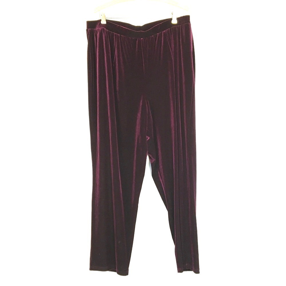 Koret Velvet Elastic Waist Pull On Pants 22W Purple